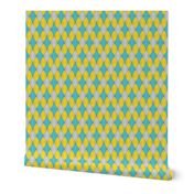 Harlequin Diamonds in Yellow, Gray, Aqua