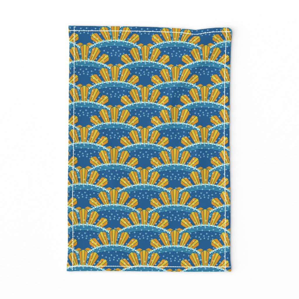 Sunburst Crowns, Blue, Yellow