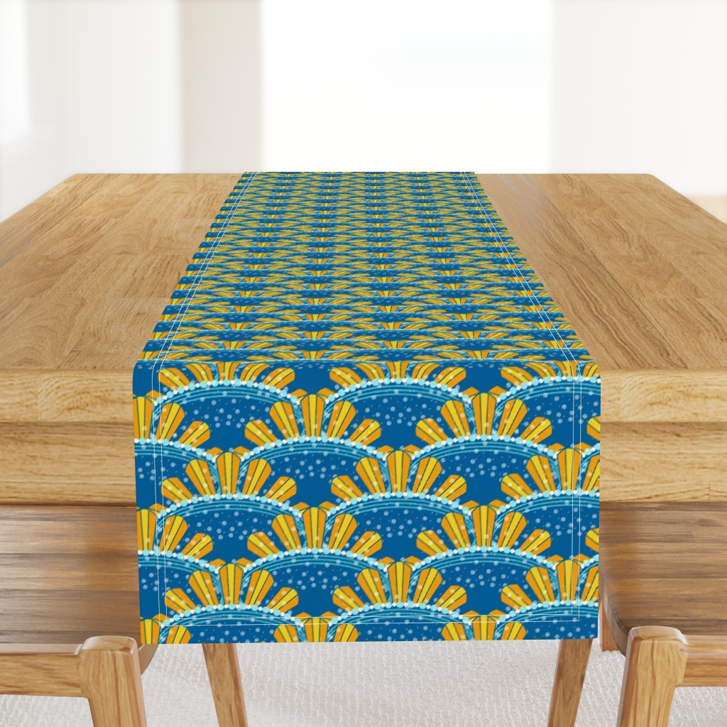 Sunburst Crowns, Blue, Yellow