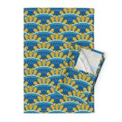 Sunburst Crowns, Blue, Yellow