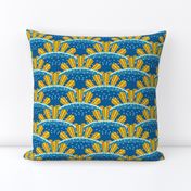 Sunburst Crowns, Blue, Yellow