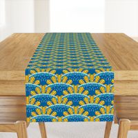 Sunburst Crowns, Blue, Yellow