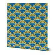 Sunburst Crowns, Blue, Yellow