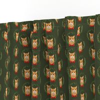 cat orange tabby christmas wreath pet holiday fabrics green