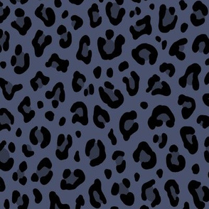 ★ BRUT DENIM LEOPARD ★ Leopard Print in Dark Indigo Blue - Medium Scale / Collection : Leopard spots – Punk Rock Animal Print