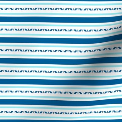 Horizontal Stripes, Blue, White