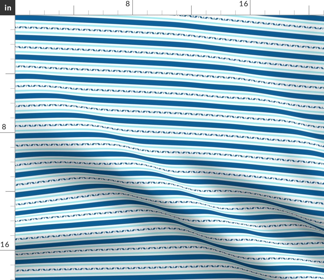 Horizontal Stripes, Blue, White
