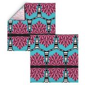 Pentagon Flag Bunting for Party, Pink, Aqua