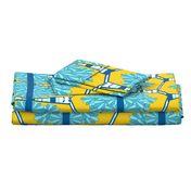 Pentagon Bunting Flags for Party, Blue, Yellow 