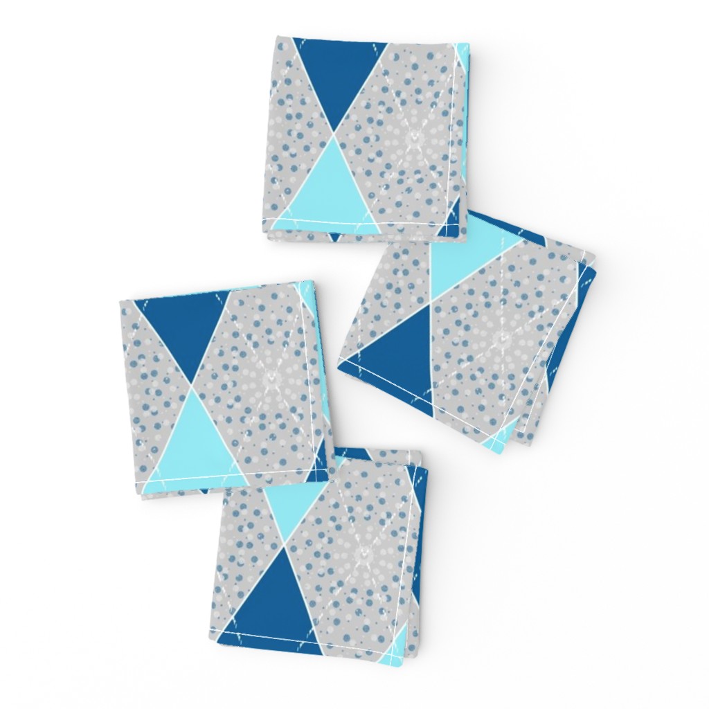 Argyle Diamond Bunting, Aqua, Gray