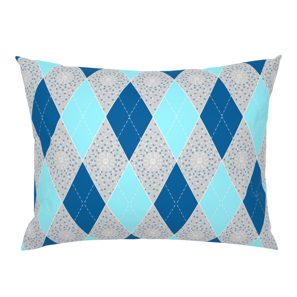 Argyle Diamond Bunting, Aqua, Gray