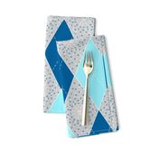 Argyle Diamond Bunting, Aqua, Gray