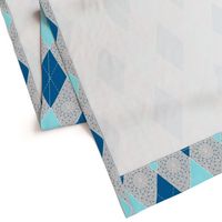 Argyle Diamond Bunting, Aqua, Gray