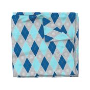 Argyle Diamond Bunting, Aqua, Gray