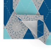 Argyle Diamond Bunting, Aqua, Gray