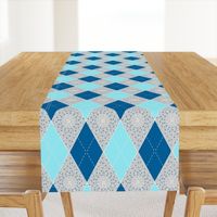 Argyle Diamond Bunting, Aqua, Gray