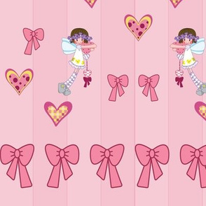 Pink bows fairy girl