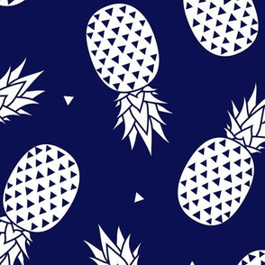 Pineapples - Navy background