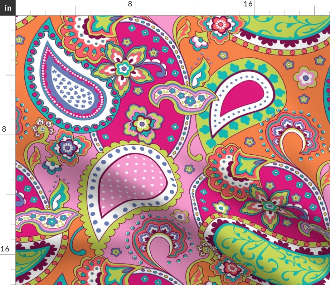 Paisley Pink Orange