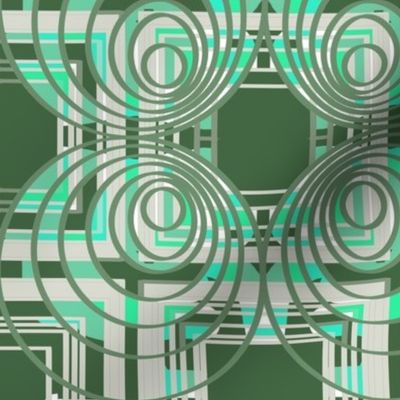 Green geometric op art 