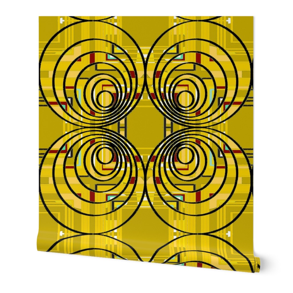 circles triangles squares yellow mustard 