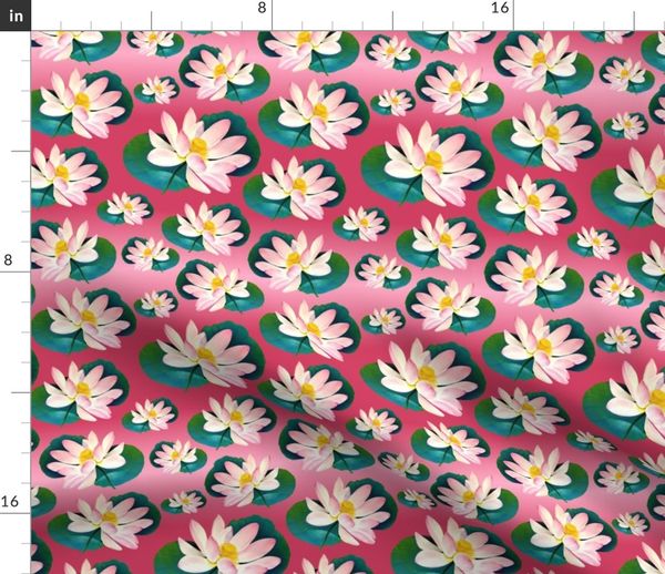 Dell Lotus On Pink Spoonflower