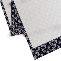 Black Skull and Crossbones Lace on Lavender