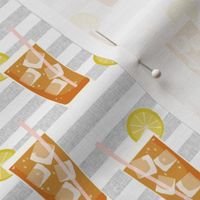 iced tea bbq summer party southern style fabric grey stripe