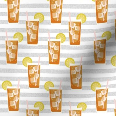 iced tea bbq summer party southern style fabric grey stripe