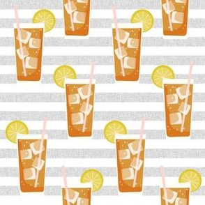iced tea bbq summer party southern style fabric grey stripe