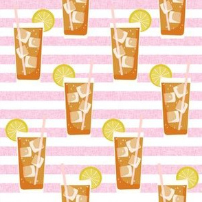 iced tea bbq summer party southern style fabric pink stripe
