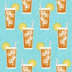 iced tea bbq summer party southern style fabric blue
