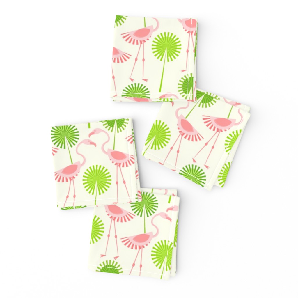 Flamingos and Polka Dot Palms