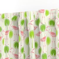 Flamingos and Polka Dot Palms