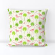 Flamingos and Polka Dot Palms