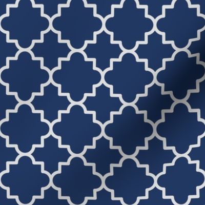 Quatrefoil lattice - Navy blue
