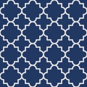 Quatrefoil lattice - Navy blue