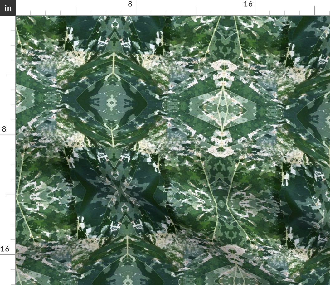 18-06C Green White Leaf Leaves Botanic Garden Camo _ Miss Chiff Designs 