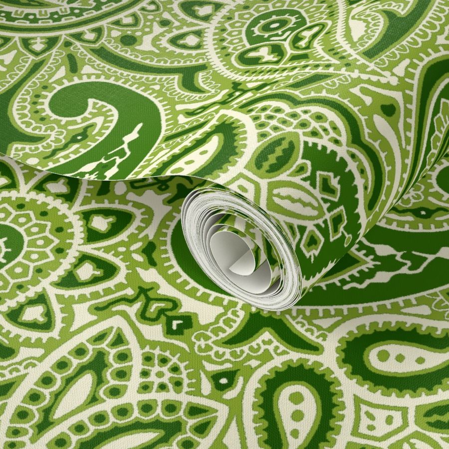 Persnickety Paisley ~ Groovy Green  