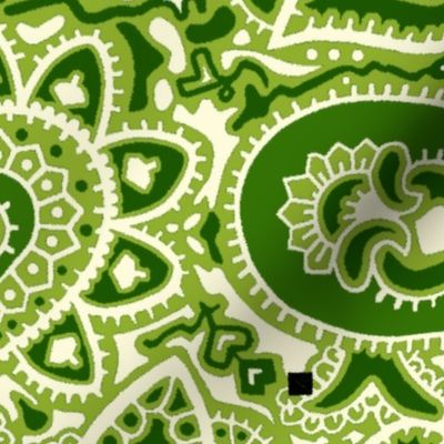 Persnickety Paisley ~ Groovy Green  