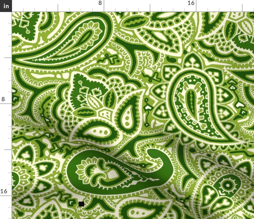 Persnickety Paisley ~ Groovy Green  