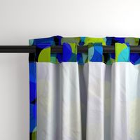 Bauhaus Bubbles (Blue, Green, Black bg) - by Kara Peters