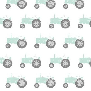 mint tractors - farm fabric