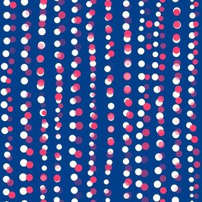 Dots in a Row Misaligned Royal Blue Pink