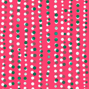 Dots in a Row Misaligned Pink Light Green