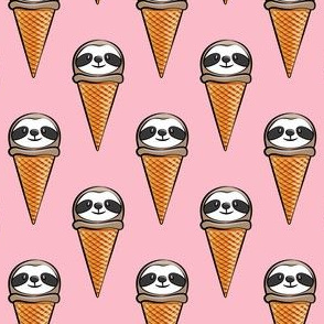 sloth icecream cones (pink)