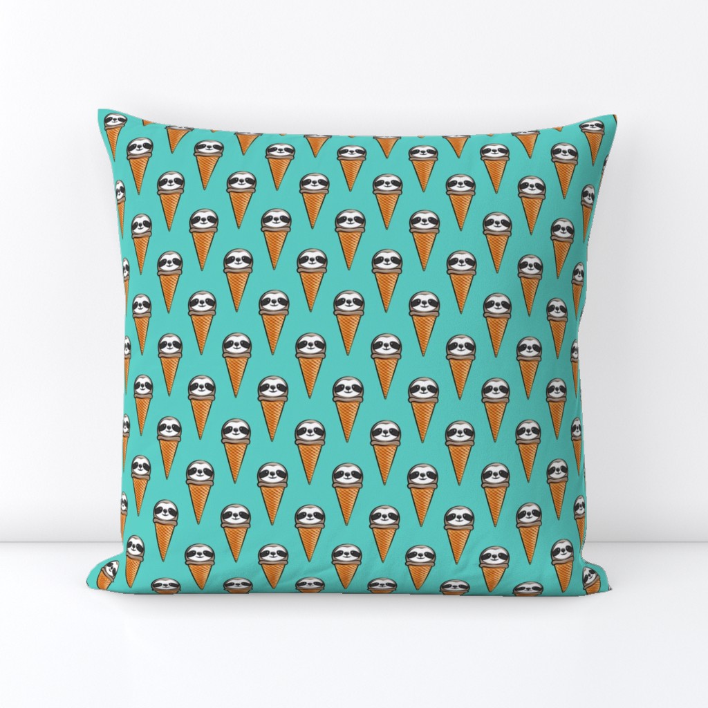 sloth icecream cones (teal)