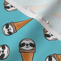 sloth icecream cones - toss on blue