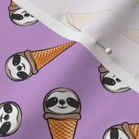 sloth icecream cones - toss on purple