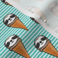 sloth icecream cones (teal stripes)